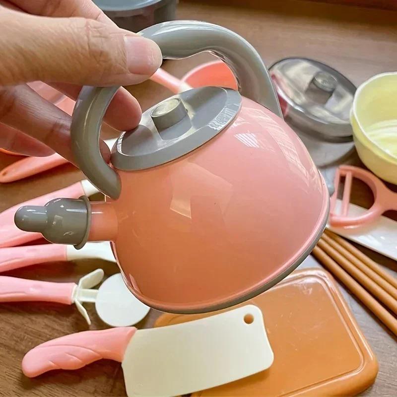 28Pcs Mini Kitchen Accessories Kids Kitchen Toy Set Pretend Play Food Cookware Simulation Cooking Toy