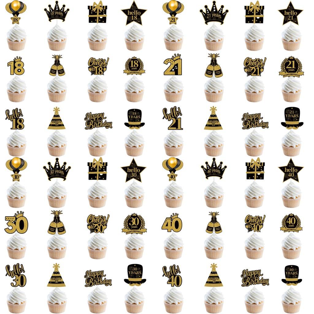 Flag Set Cake Of 18th To 80th Birthdays Year Celebrations Decoration Party