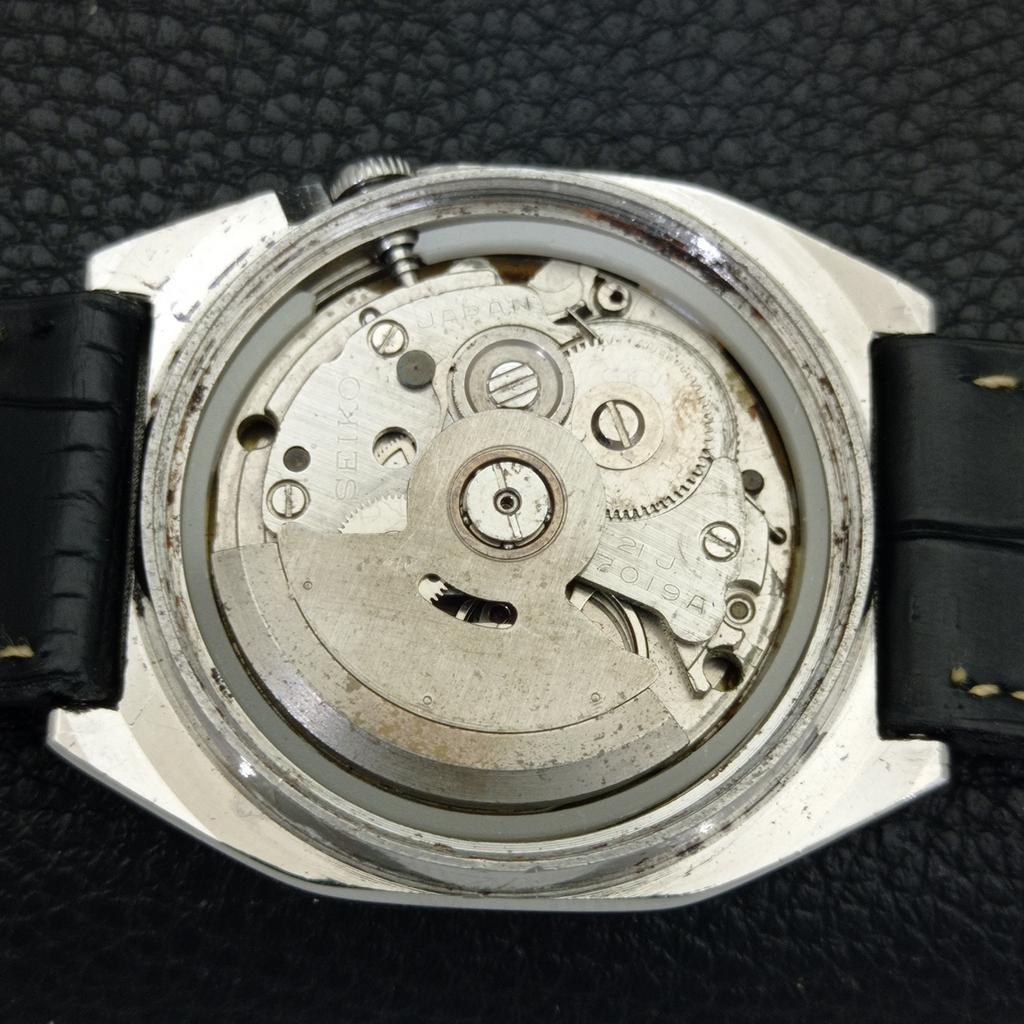 JAPAN VINTAGE SEIKO 5 AUTOMATIC 7019A MENS ARABIC WHITE DIAL WATCH A702441-5