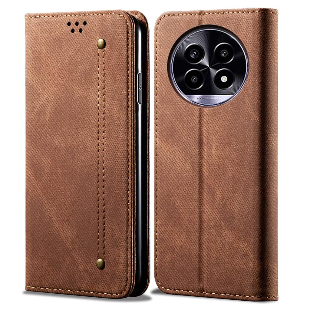 For Realme 13 Pro 5G (Global)/13 Pro+ 5G (Global) Case Jeans Cloth Texture Anti-Scratch Leather Stand Phone Cover