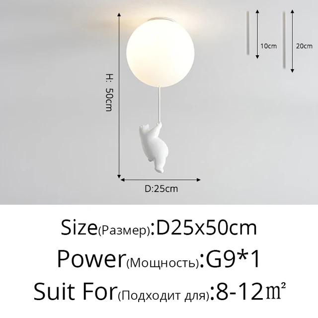 Cartoon Bear Baby Led Chandeliers Balloon Lights Children Bedroom Living Dining Room Pendant Hanging Lightings Designer Lamps