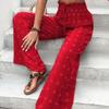 Nuovi Pantaloni Casual da Donna a Vita Alta in Jacquard a Gamba Larga