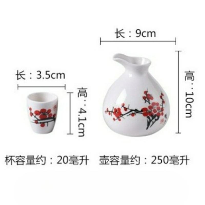 Japanese Style Ceramic Sake Pot Cups Set Creative Vintage One Pot Eight Cups Sake Wine Set Home Barware Ceramic Drinkware New