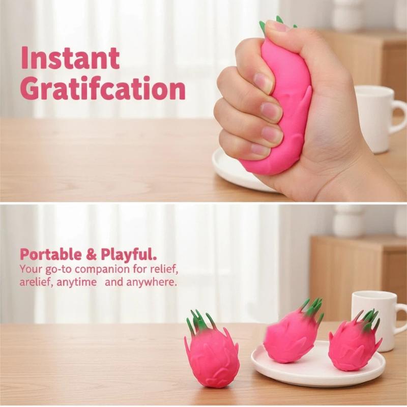 Simulation Dragon Fruit Shaped Toy Slow Rising Stress Relief Squeeze Toy For Anxiety Relief Anti Stress For Kids Adults