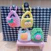 Cute Fruit Cartoon Knitted Children Coin Purse Earphone Case Braided Keychain Pendant