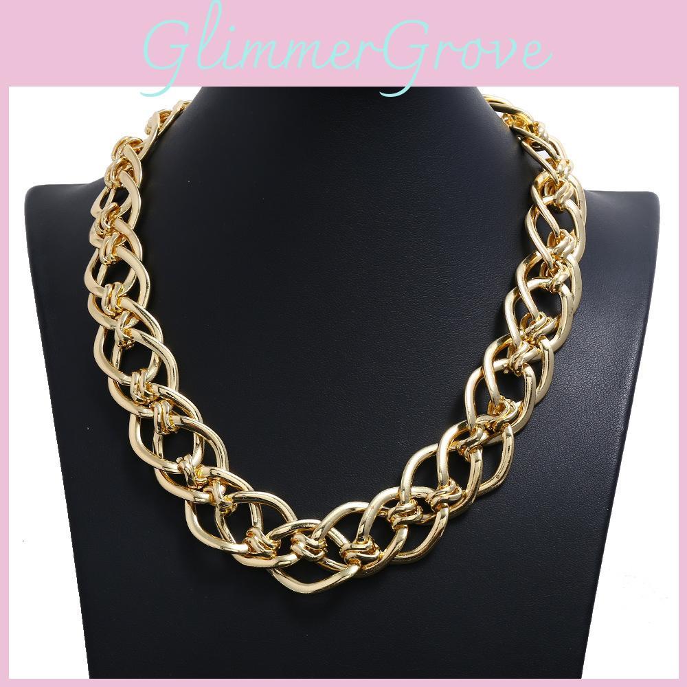 Metal Collar Chain Necklace Geometric Style For Chic Outfits Jewelry Gift
