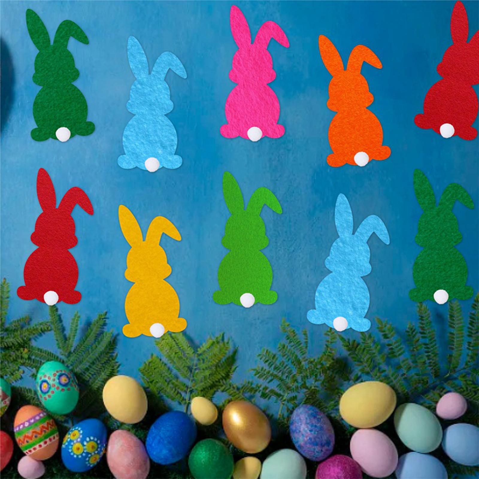 

16 Easter Bunny Party Decoration Doors Wall Stickers Bunny Festival Party Decoration Decoration Props One Size білий