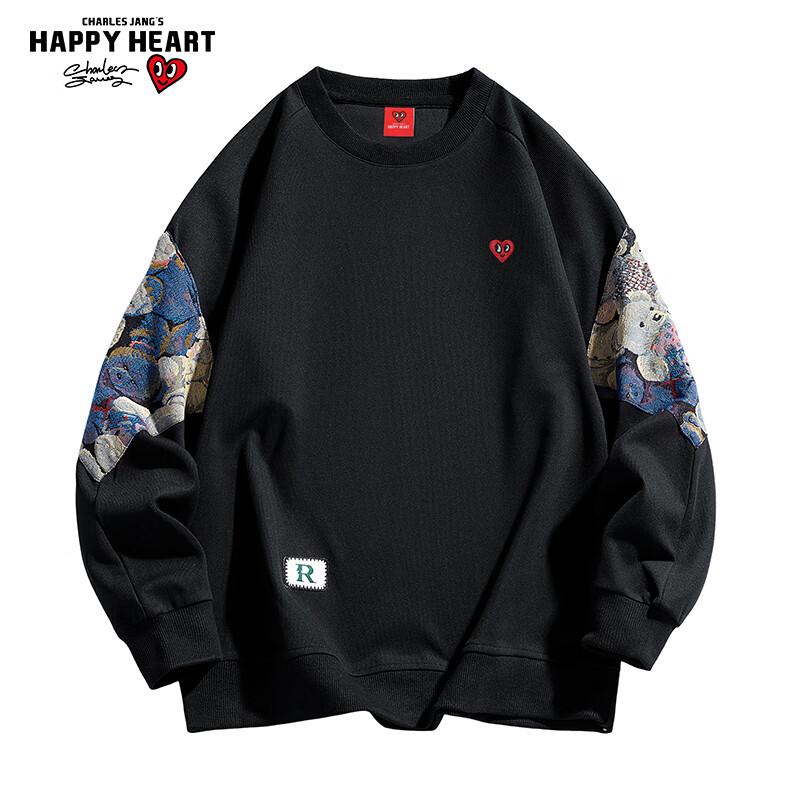 

Унисекс свитшот с круглым вырезом и вышивкой Charles Heart Bear в стиле колор-блок L