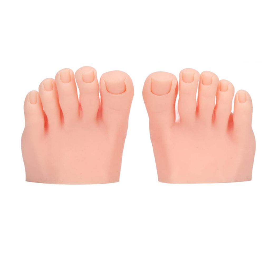 Practice Fake Foot Model with Half Foot Design Movable Soft Silicone Prosthetic Manicure Tool for Nail Art Training