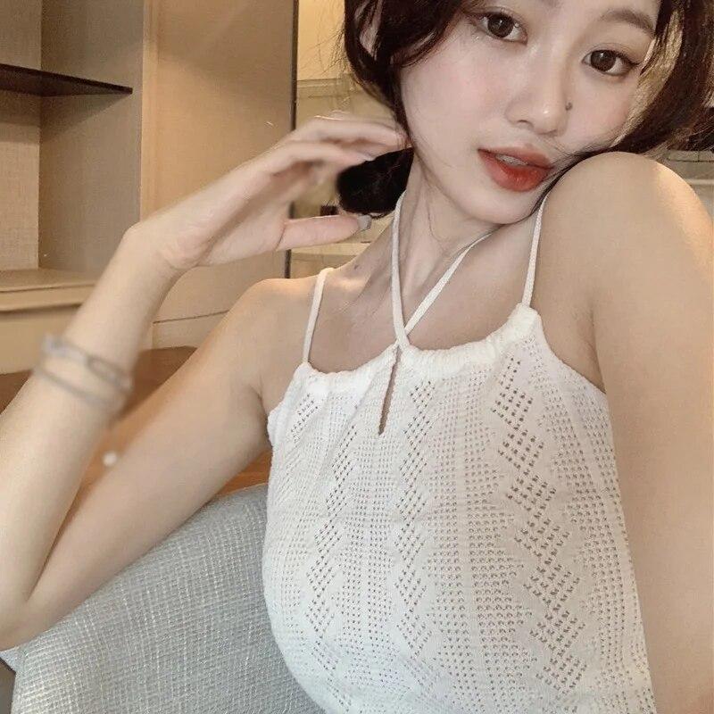 Dámská jednobarevná košilková tílka Sweet Slim Exposed Navel