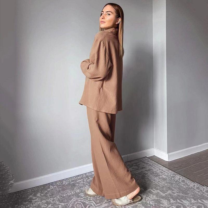 Fashion Style Shirt Pants Suit Fashion Home Wear Oversize Long Sleeve Pant Set
