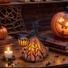 Halloween Witch Lamp Stained Gothic Witch Hat Led Lamp for Stained Glass Inspired, Spooky Decorative Standing Night Light Gift