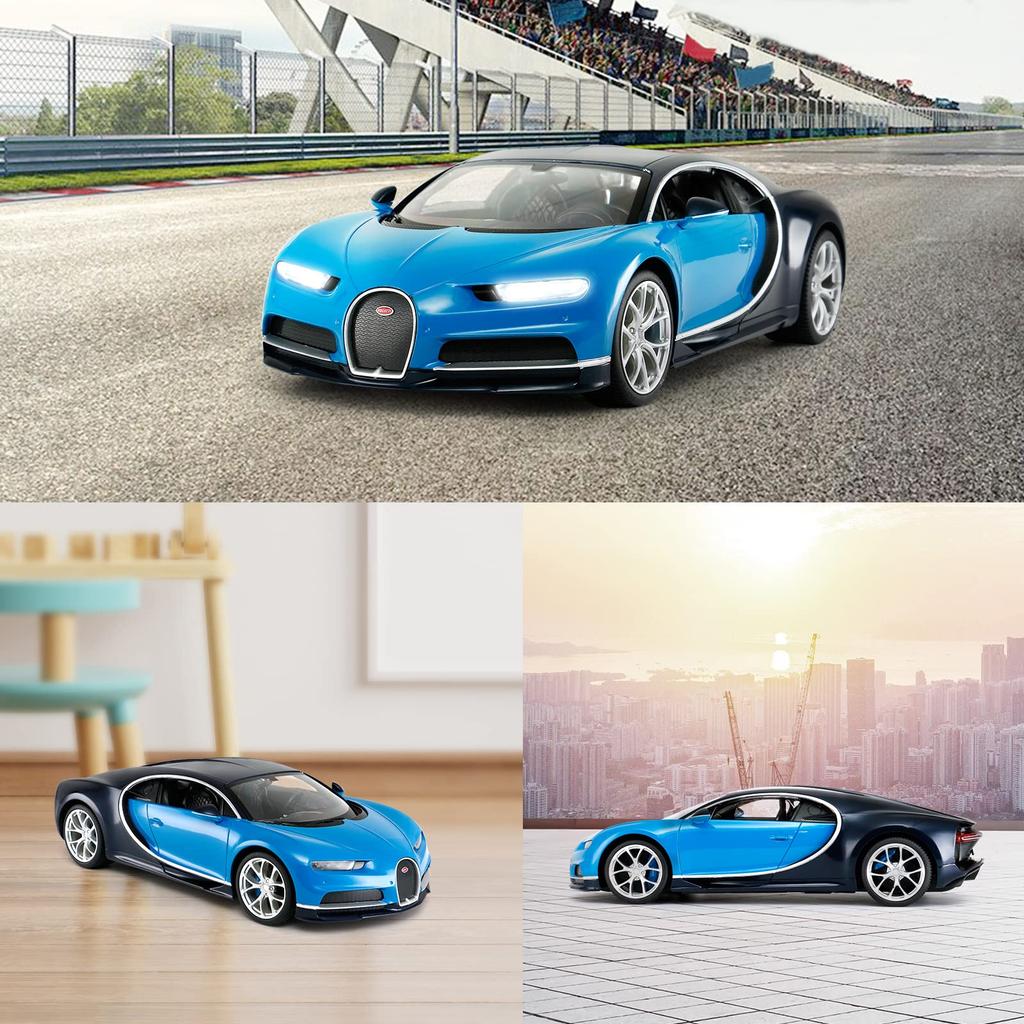 RASTAR Bugatti Chiron RC Model Car Remote Control Car with LED Lamp Blue cm 1/14 32.415.68.9