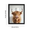 Tin Sign Scottish Highland Cow In Toilet Reading Newspaper Bathroom Humour, Funny Bathroom Toilet Whimsy Animal Sign