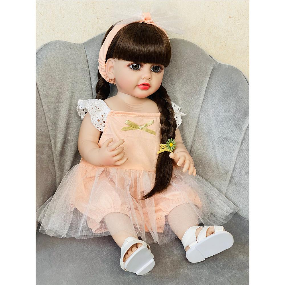 Soft Reborn Baby Doll Realistické Mini Baby Reborn Dítě s vlásky Entity Panenka pro dívku Batole Dárková hračka k narozeninám