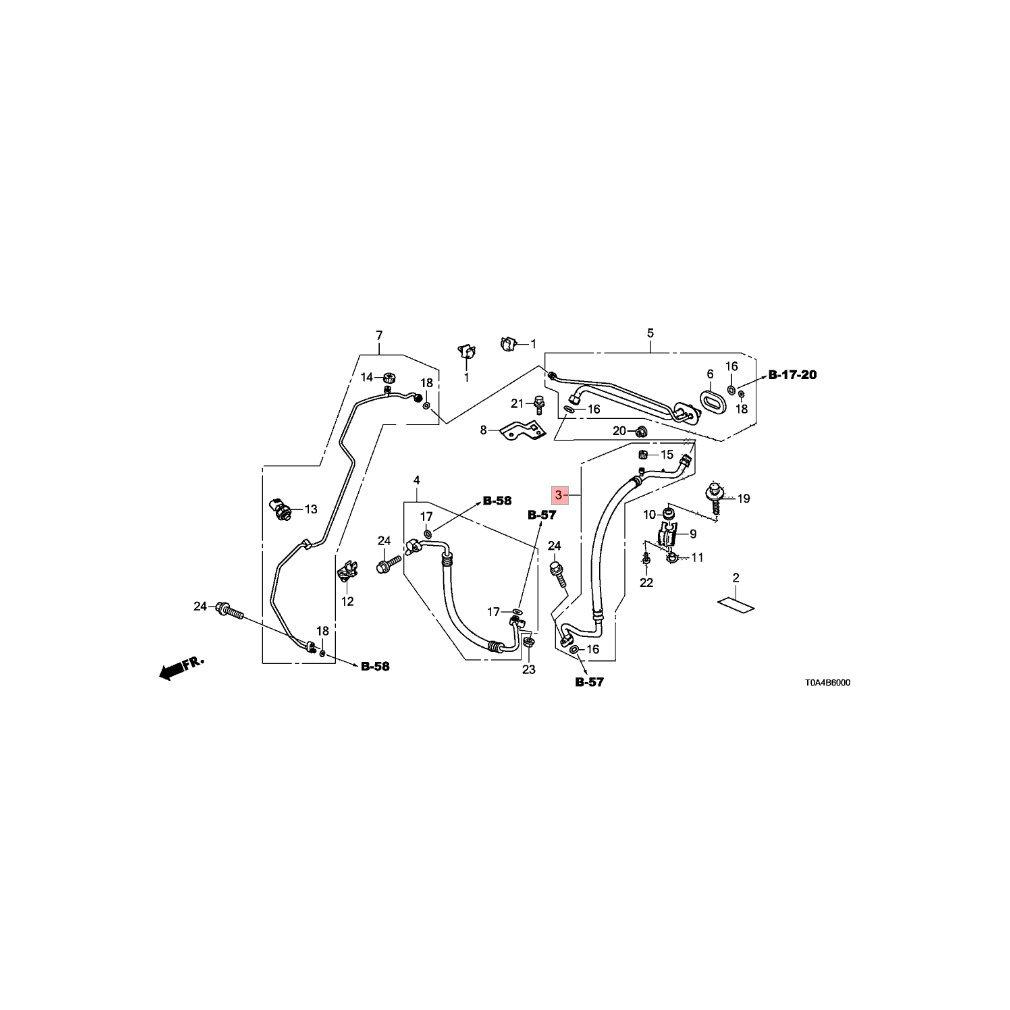 

Оригинальный всасывающий шланг в сборе Honda для номера детали CR-V, 80312-T0G-A01