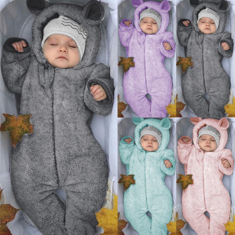 New Baby Boy Winter Dress In Fleece Stuff With Hoodie Style #96 In Purple Color