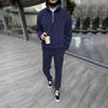 Men's Stand-up Collar Half-zip Trendy Suit Casual Men's New Sweatshirt Suit