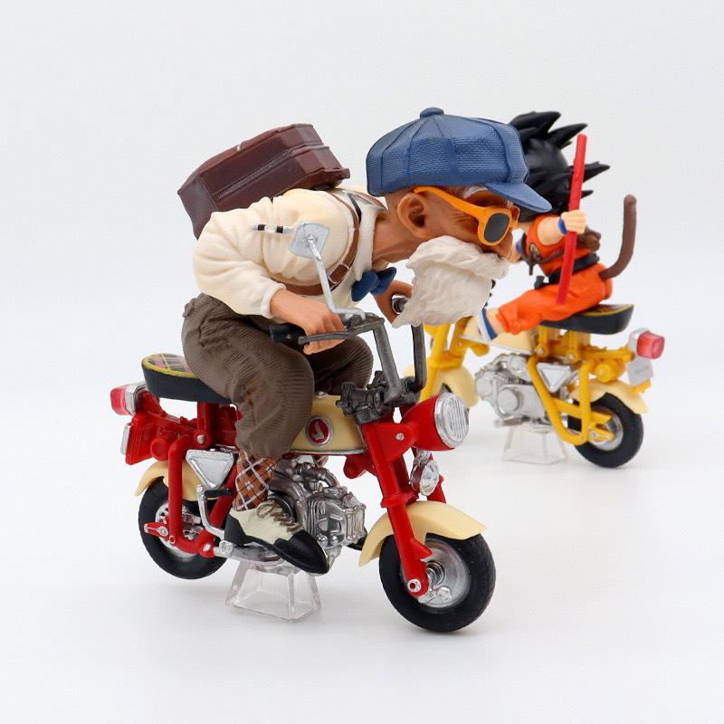 Dragon Ball Z Son Goku a Mistr Roshi Figurky na motocyklu Stolní Dekorace do auta Roztomilé Sběratelské Modelové Hračky Vhodné pro sbírku Fanoušků Anime Dárky