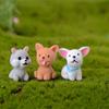 DIY Creative Puppy Statue Resin Mini Animal Miniature Figurines Dog Ornament Cake Decoration