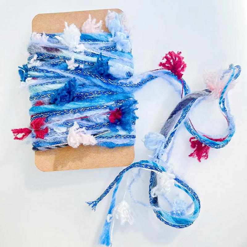 

2 М Раскрашенные вручную резинки для волос из пряжи Полиэстеровая пряжа Сделай сам Рождественские поделки Бохо-шик Рождественские наборы для рукоделия 3M