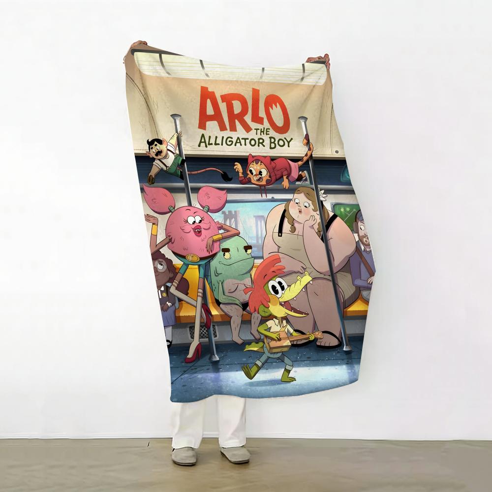 

Cartoon A Allie t the A Alligator Throw Soft Warm Flannel Fleece Throw Blanket for Sofa Bed Travel Home 75cmx90cm