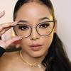 Triangular Cat Eyes Cutout Frame Clear Lens Glasses Simple Myopia Nerd Spectacles Degree -0.5 -1.0 -2.0 -3.0 -4.0 To -6.0