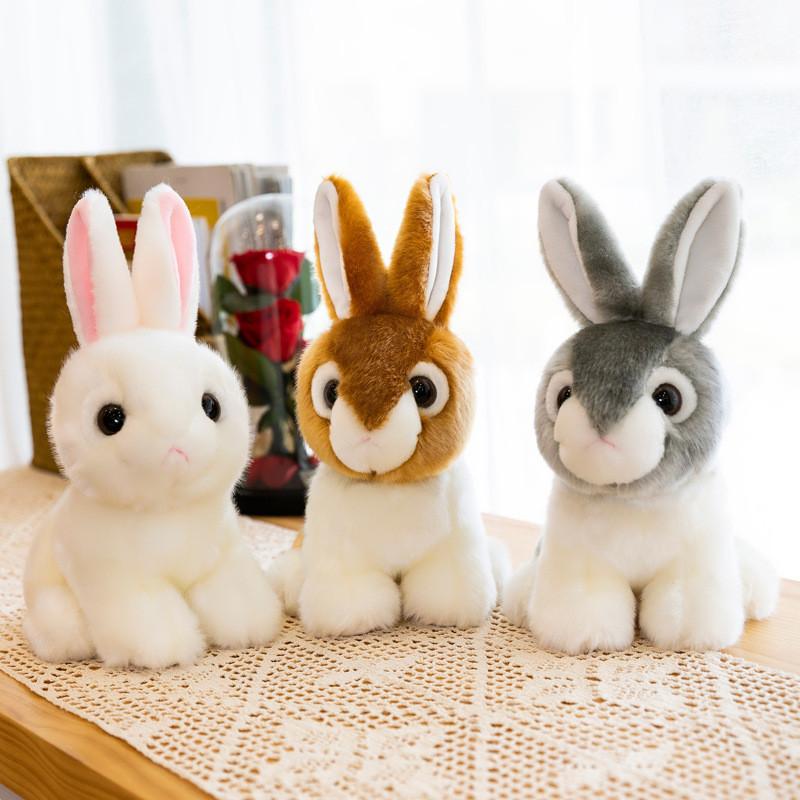 Adorable Long-eared Bunny Plush Toy Cute White Rabbit Stuffed Animal For Kids