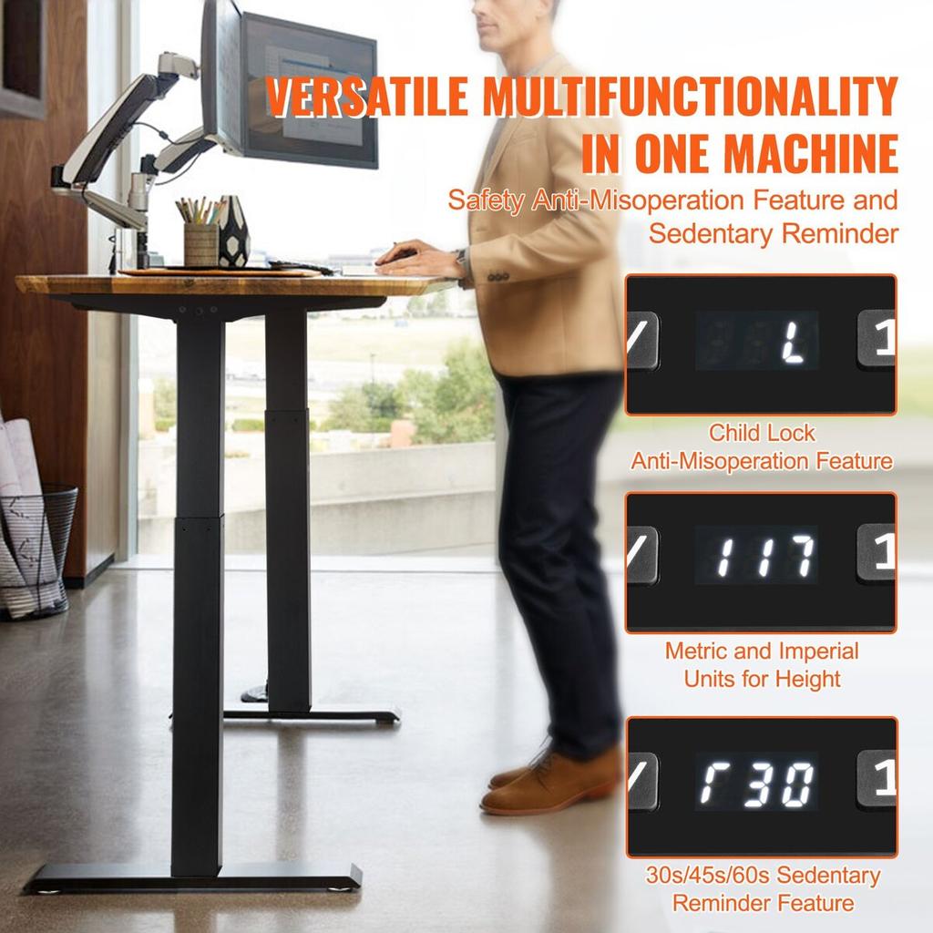 Electric Standing Desk Frame Adjustable 70-117 cm H Stand Workstation