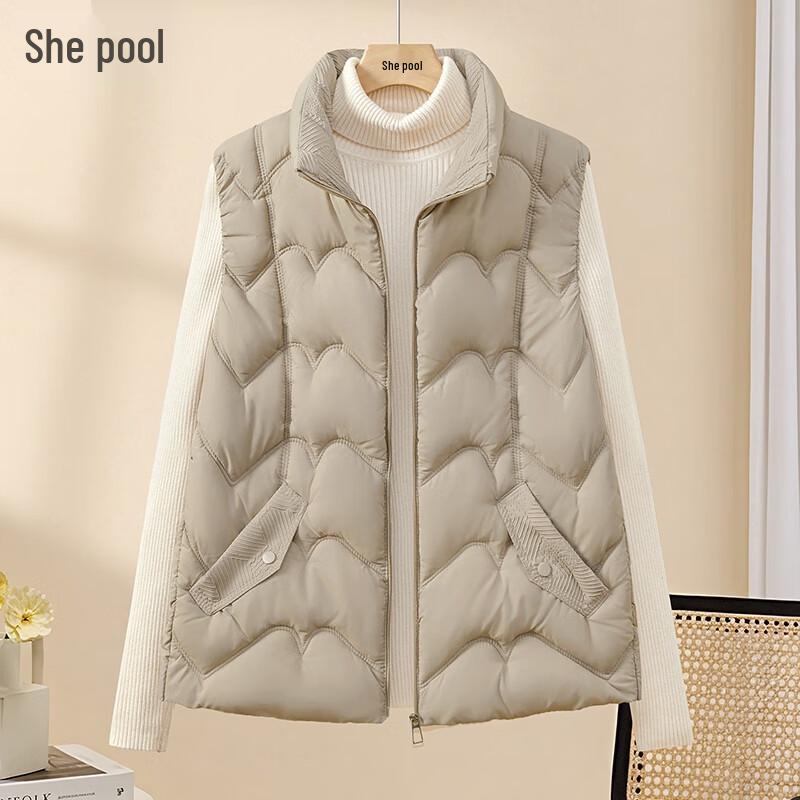 

Женский хлопковый жилет на молнии со стойкой M