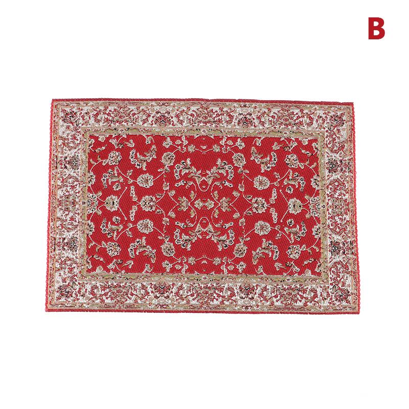 1 adet 1:12 Dollhouse Minyatür Zemin Halı Örtüsü Halı Zemin Mat Modeli Yatak Odası Oturma Odası Dekor Oyuncak Bebek Evi Aksesuarları