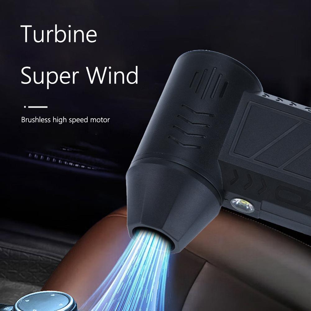 110000RPM Mini Fan Rechargeable Electric Air Duster with Light Handheld Duct Fan Jet Dry Blower for Laptop Computers Keyboard