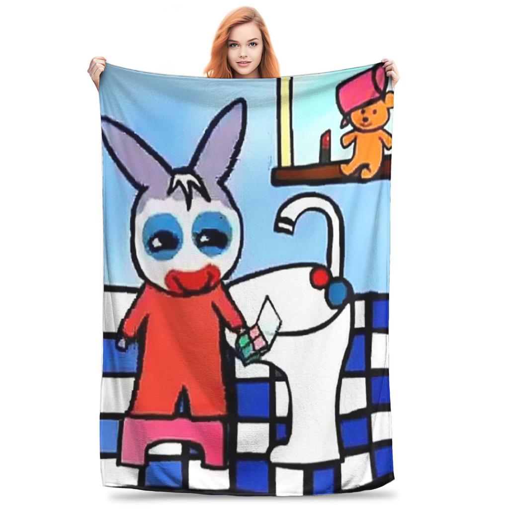 Trotro Collage Cute Cartoon Blanket Multi-function Flannel Sofa Throw Blanket for Couch Bedding Office Throws Bedspread Quilt