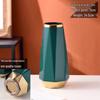 Emerald Green Ceramic Geometric Vase