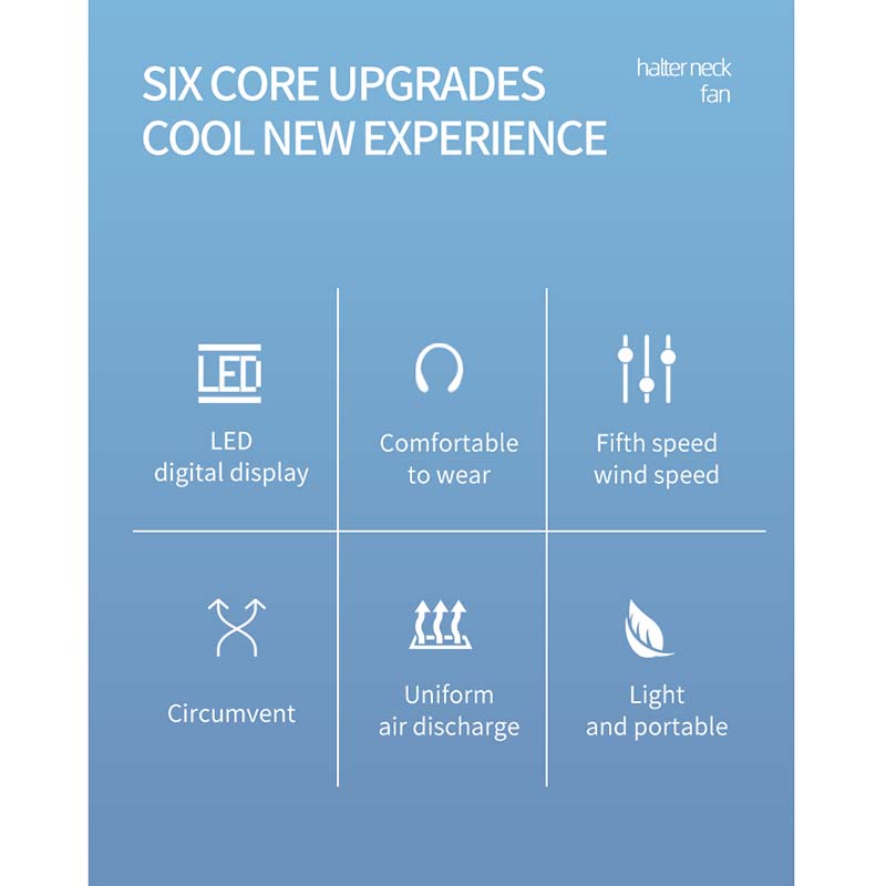 Neck Hanging Fan USB Charging Fan Portable Outdoor Mini Leafless Lazy Person Hanging Neck Strong Wind