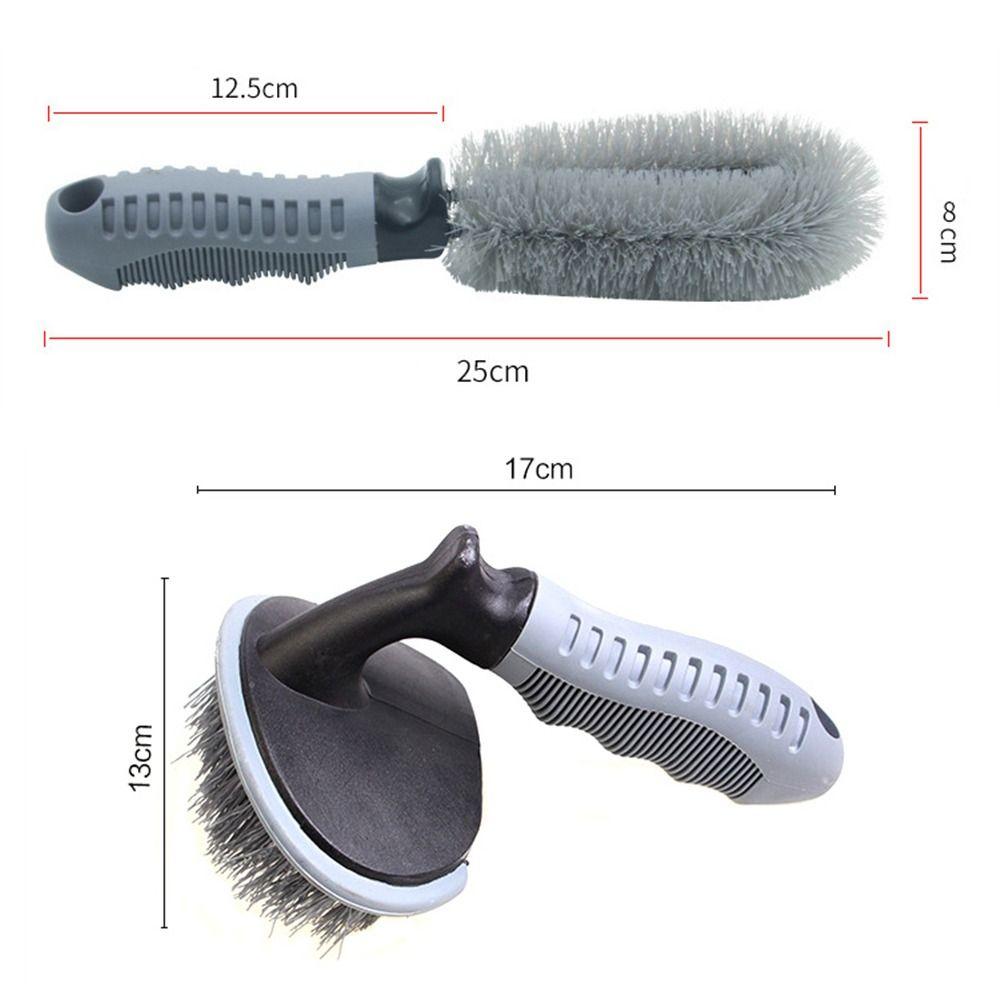 Auto Tire Car Cleaning Brush T-bend Handle Wheel Hub Scrubber New Car Washing