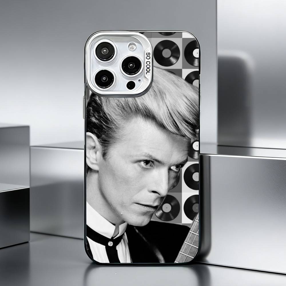 Singer D-David B-Bowie Phone Case For iPhone 17,16,15,14,13,12,11 Plus,Pro Max,XS,Colored silver phone case