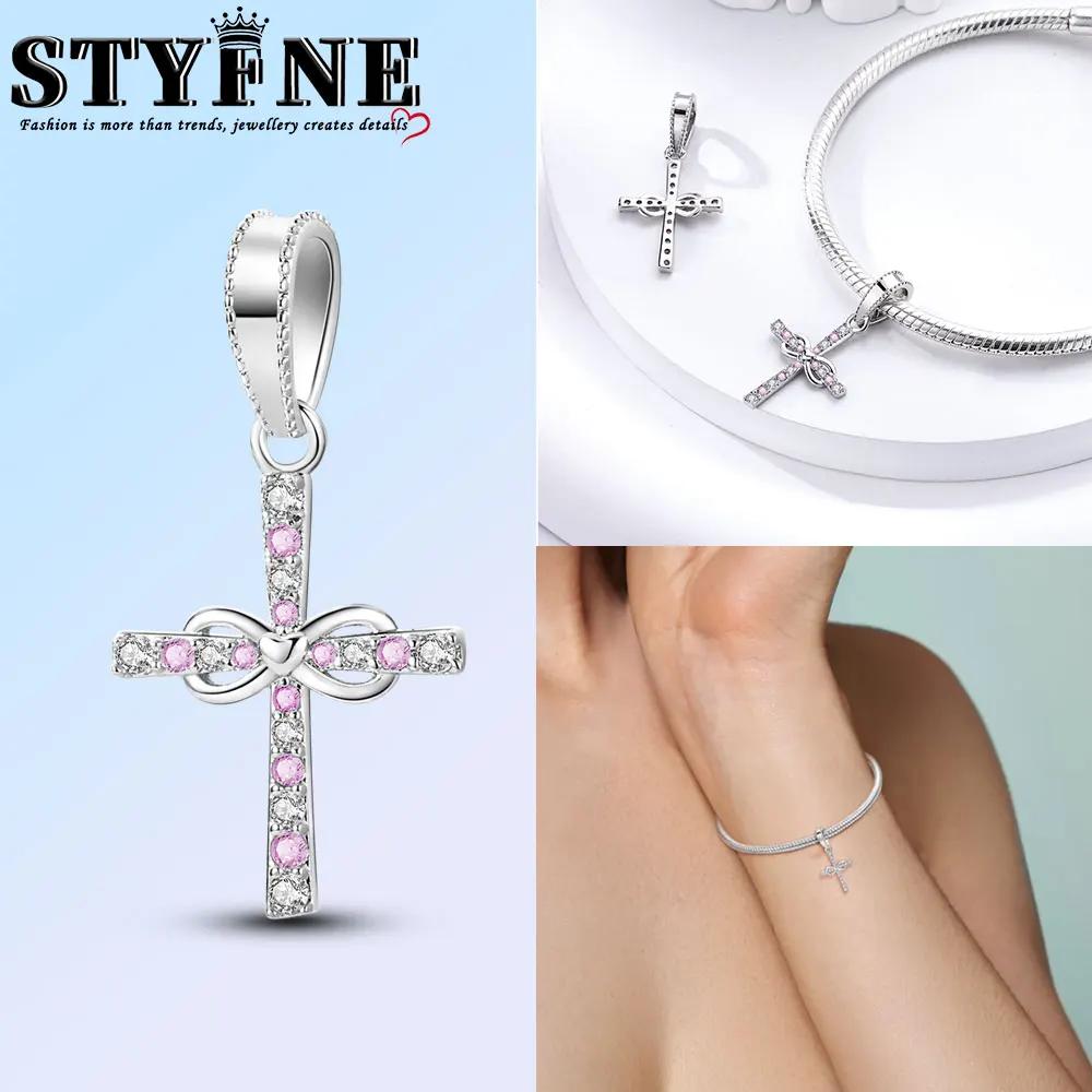 Classic Copper Holy Angel Cross Charms Beads Pendants For Women Fit Original Bracelets Diy Jewelry Gift