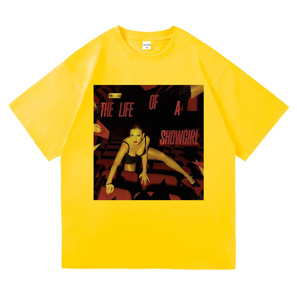 The Life of A Showgirl Album Tricou 2025 Modă Nouă Haine Bărbați/femei Vintage Harajuku Haine de Înaltă Calitate Tricouri Bumbac