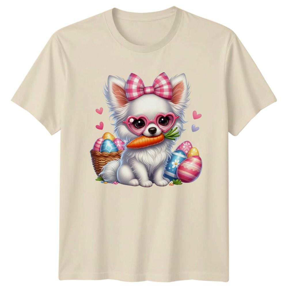 Cute Chihuahua Dog Wearing Heart Unisexs TShirt Puppy Easter Easter Gift For Her