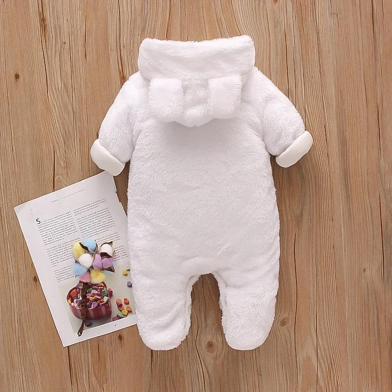 Autumn Winter Baby Plush Climbing Clothes Baby Warm and Thick Cartoon Dog Rabbit Cute Cotton