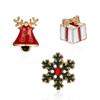 Rinhoo 3pcs/set Christmas Santa Claus Deer Snowman Brooch For Women Xmas Hat Gloves Tree Star Acrylic Enamel Badge Party Jewelry