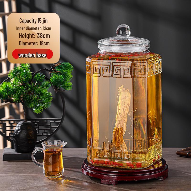 Luxury Sealed Wine & Baijiu Soaking Jar with Faucet for Household Use