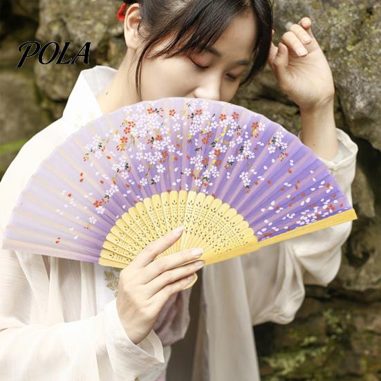 High Gloss Fan Bone Chinese Style Silk Folding with Tassels Elegant Craftsmanship Exquisite Strong And Flexible Bamboo Perfect Party Ornaments Erqing