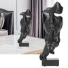 Face Sculpture Resin Figure Abstract Artware Statue Ornament for Home Office DecorationBlack BS913