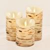 Birch Bark Flameless LED Candle Trio Paraffin Candles for Romantic Weddings Proposals Cozy Cabin Ambiance LED Candle
