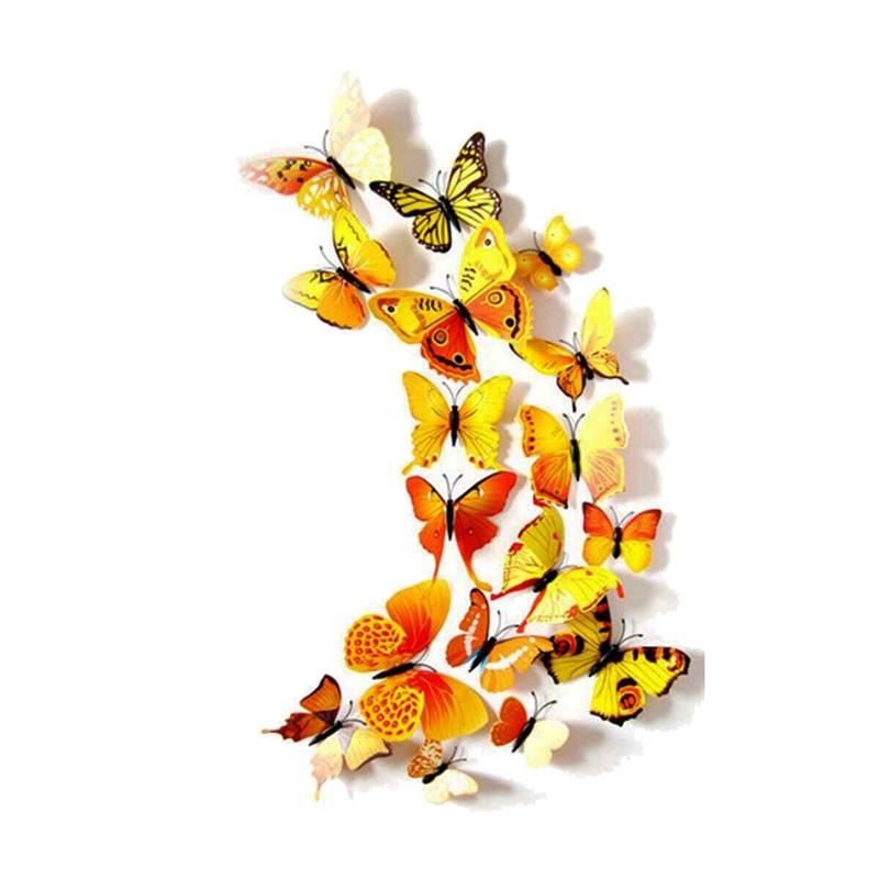 12 st Simulerad Fjäril PVC Magnetisk Kylskåpsmagnet Kreativa Vardagsrum Väggdekor Tillbehör Hushåll DIY TMZ