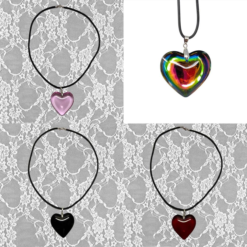 Heart Shaped Pendant Necklace For Girls Fashion Hip Hop Alloy Chain Jewelry Gift