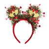 Christmas Headband for Women Girls Holiday Tree/Reindeer/Snowman/Bell Hair Aceessory with Tinsel for Xmas Party Favor