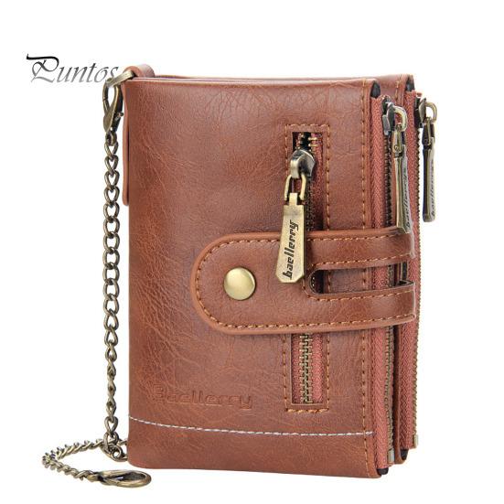 

Изысканный кошелек большой емкости с безопасной пряжкой из искусственной кожи с несколькими сетками, модный кошелек для мужчин коричневый